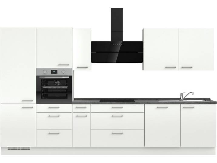 nobilia® Küchenzeile Laser II , NEU: individuell anpassbar mit gratis Profi-Beratung, vormontiert, 360 cm breit, optional mit verschiedenen E‑Geräte-Sets