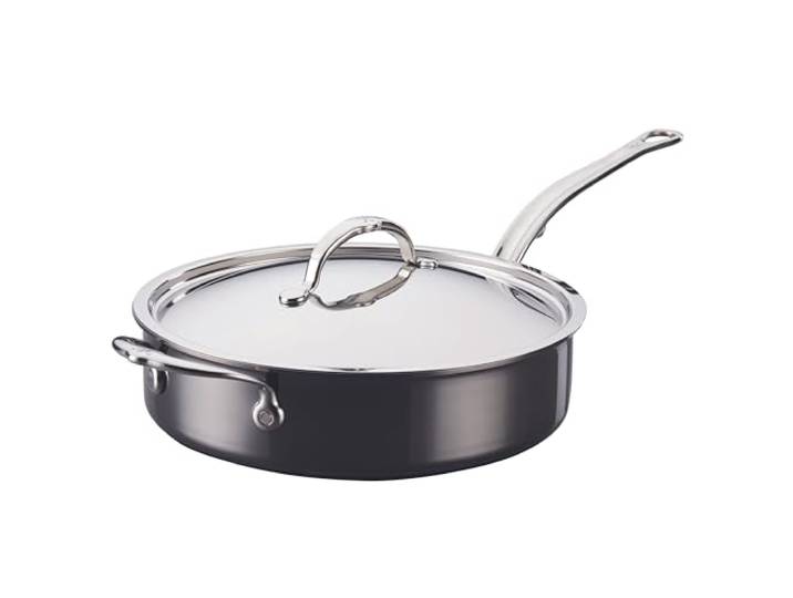 Hestan NanoBond Collection Schmorpfanne aus Titan, Edelstahl, 3,5 l, mit Deckel, gift-, pfas- und chemikalienfrei, geeignet für Induktionsherde