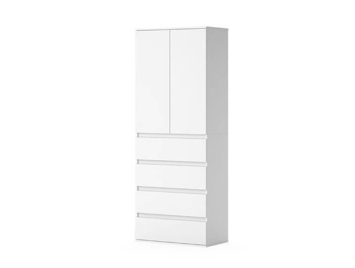 Armoire à vêtements Claus 74x191.5cm avec 4 tiroirs Blanc Vicco 54736