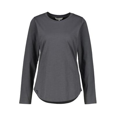 Langarmshirt ALIFE & KICKIN, Damen, Gr. XS, grau (iron gate), 100% Baumwolle (Bio), Rundhals, Shirts Langarmshirt