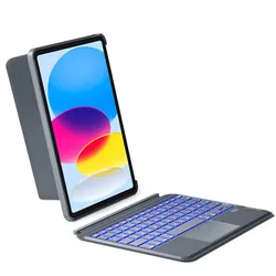 Inateck Hülle mit Tastatur (DE, Apple iPad Air 11 2024), Tablet Tastatur, Grau