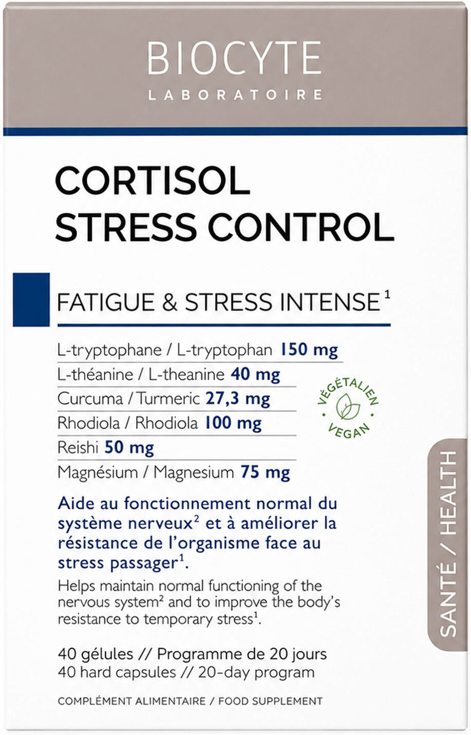 BIOCYTE Cortisol Stress Control 40pcs