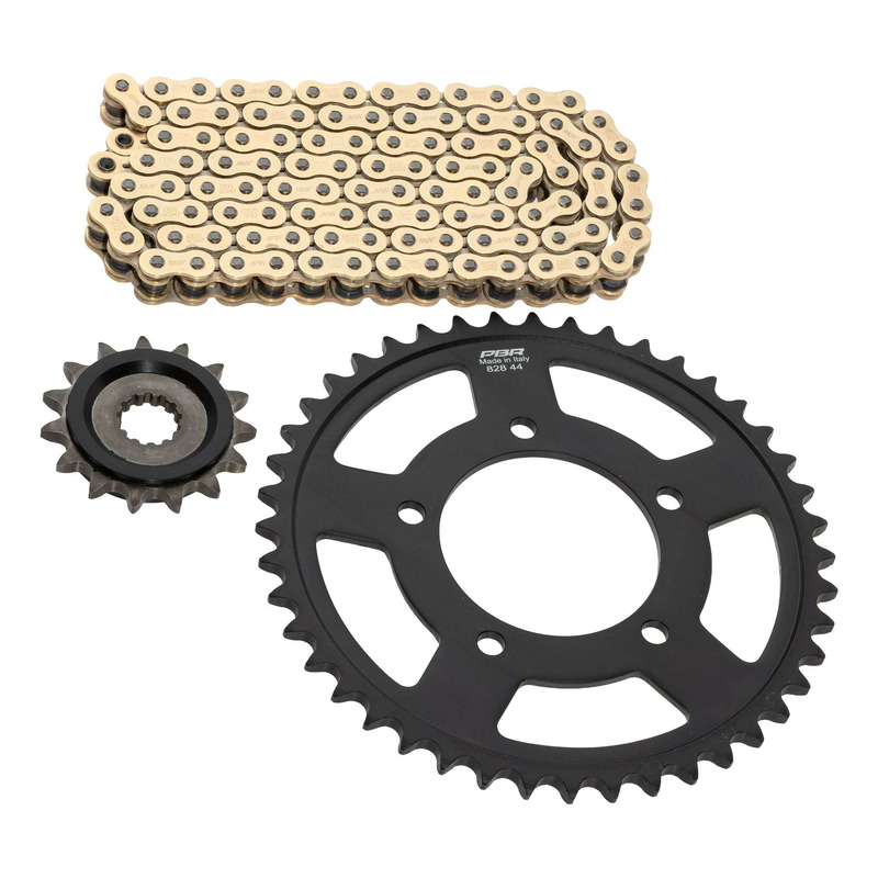 Kit chaîne EK/PBR 15x44-108m chaîne 525 SRX2 or couronne acier Suzuk