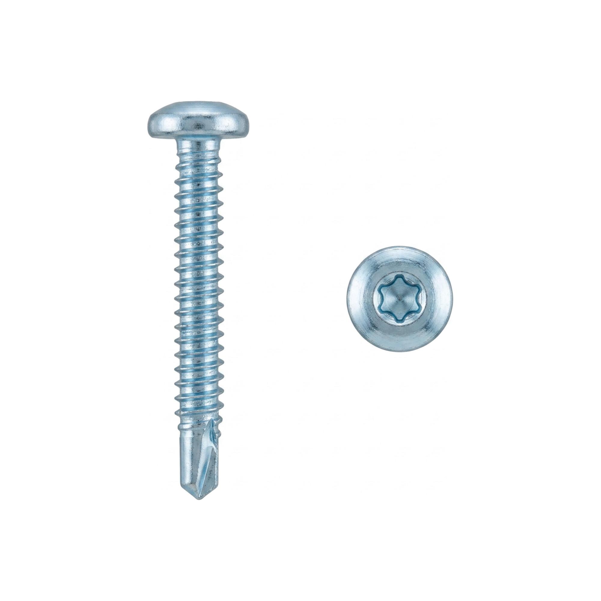 DIN 7504 Form ME Linsenkopf-Bohrschraube VG 6,3x38 Stahl galvanisch verzinkt T30 ; Industrial Quality Supplies (075043010063038)