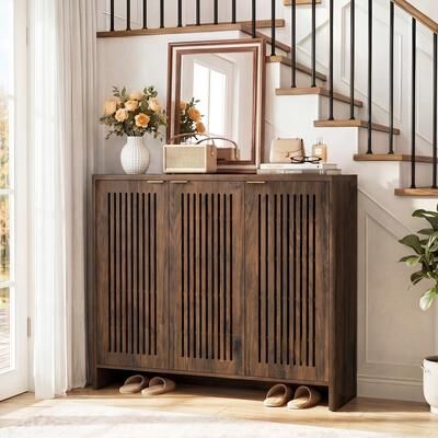 YUZHOU 5-Tier Shoe Cabinet with 3 Doors, 30 Pairs Shoe Storage Cabinet