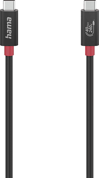 Cable USB-C - Hama 00200779, USB-C-USB-C, 40 Gbps, 240W, 8k, 1m, Negro