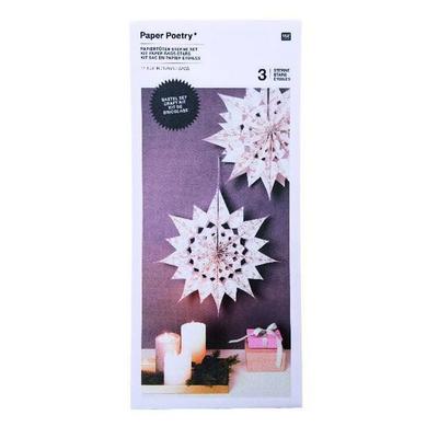 Papiertüten Sterne Set, Weiss