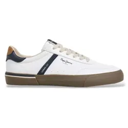 Pepe Jeans für Herren. PMS300031 Kenton Retro Sneaker weiß (41), Wohnung, Schnürsenkel, Lässig