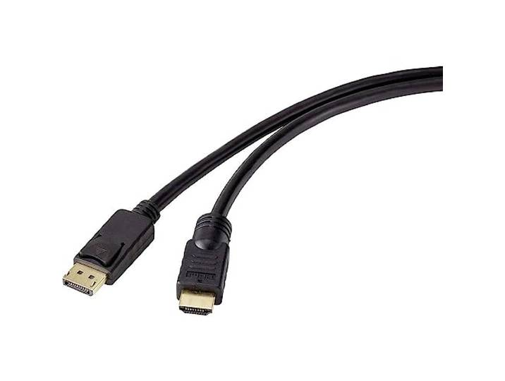 Renkforce RF-4581868 DisplayPort-kabel DisplayPort/HDMI Adapterkabel DisplayPort-stekker, HDMI-A-stekker 7.50 m Zwart