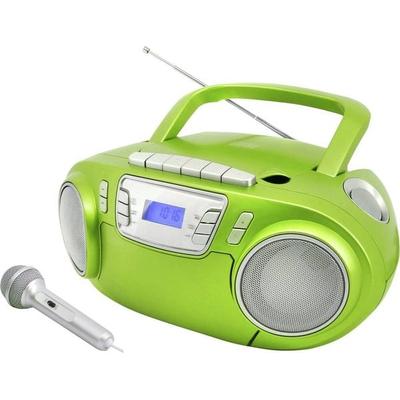 Soundmaster SCD5800GR CD-Radio UKW USB, Kassette, Radiorecorder Inkl. Mikrofon Grün -