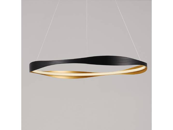 Suspension Dobi Ø 80cm Noir/Noir Aluminium LED non-remplaçables Module LED