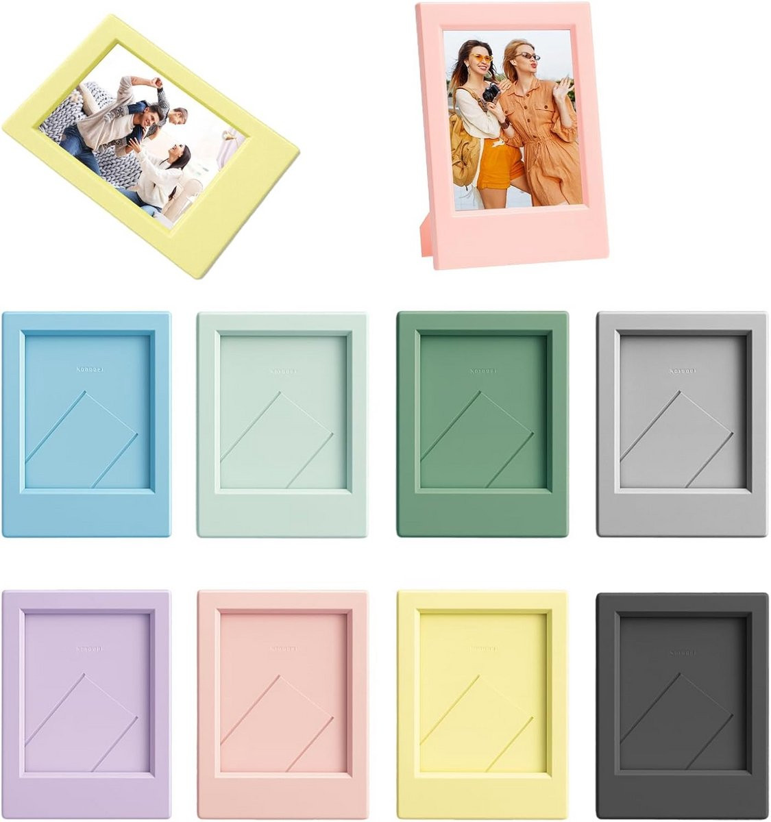 Set van 8 kleurrijke mini fotolijstjes voor volwassenen
