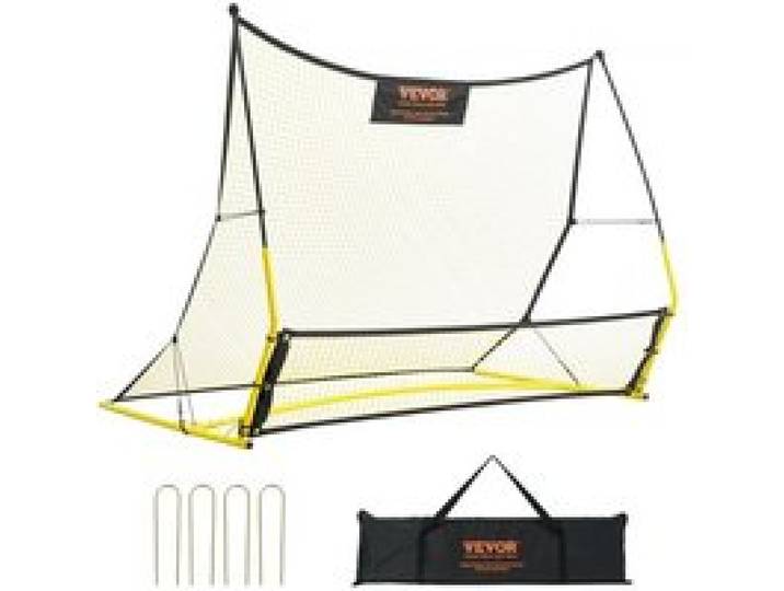 VEVOR Filet de Rebond Football 183x130 cm Rebondisseur pour Entraînement Football 2 en 1 Tube en Fer Équipement de Sport avec Sac Portable pour Entraînement en Solo, en Équipe, les Passes, le Volley