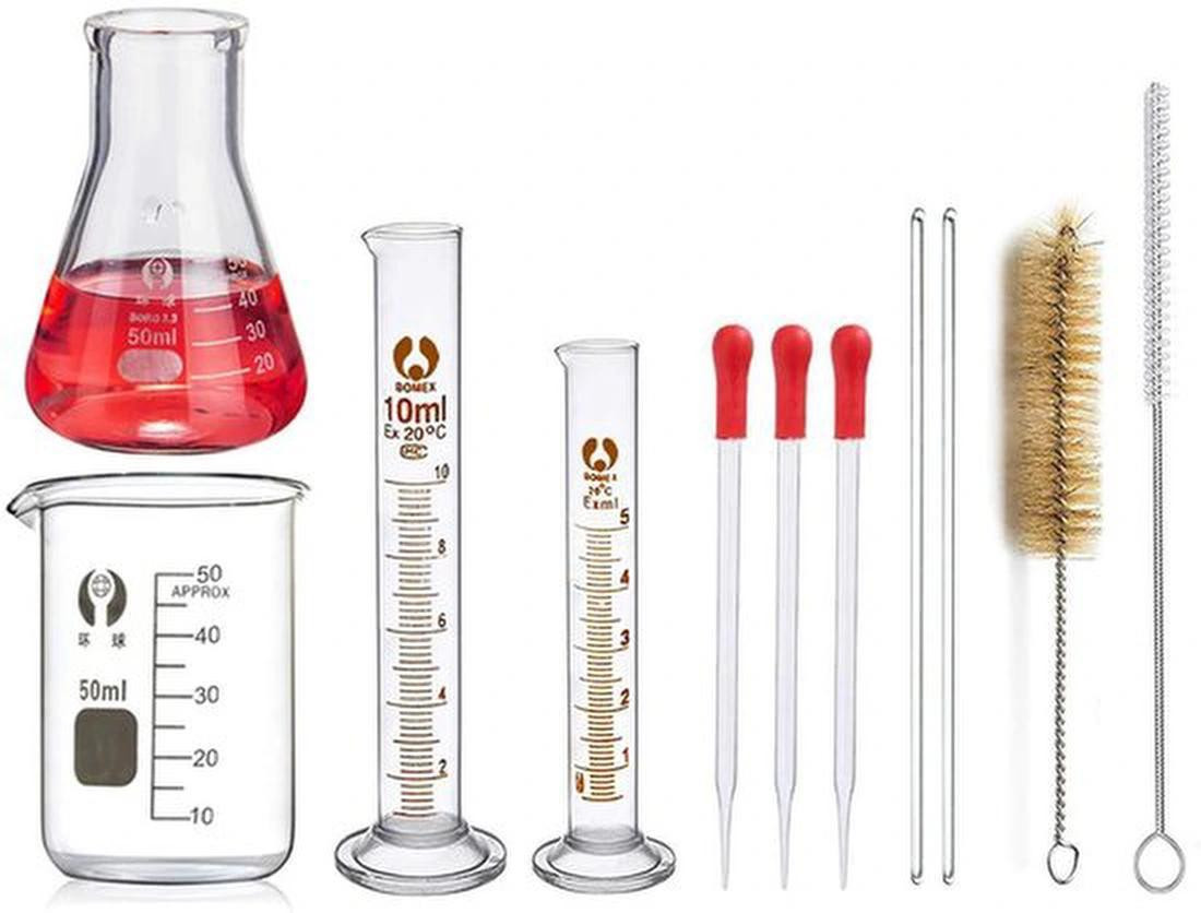 Azomor® Complete set glazen maatbekers voor laboratorium- en onderwijsexperimenten