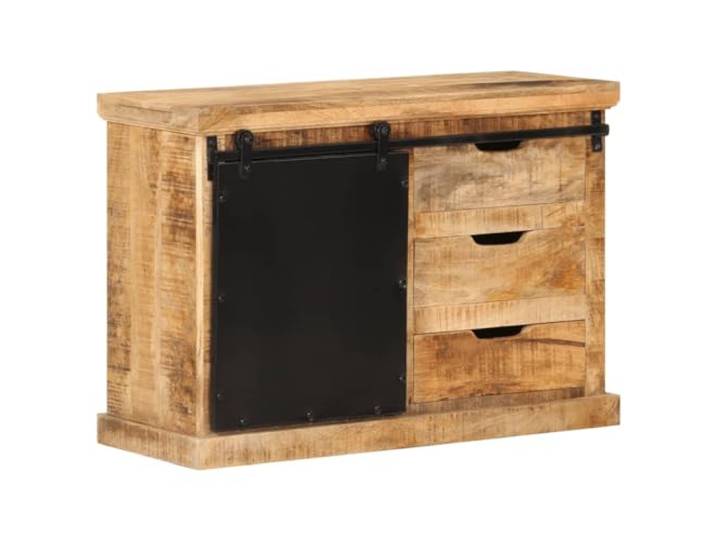 Kaorsrow Sideboard Massives Raues Mangoholz Kommode 80x30x55 cm Kompakte Flurkommode aus Echtholz für Wohnzimmer und Flur, bietet viel Stauraum und stabile Abstellfläche für Dekoration.