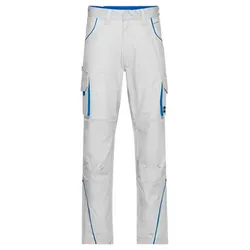 Workwear Bundhose JN847, weiß/königs-blau, Größe 52 - weiss - 52