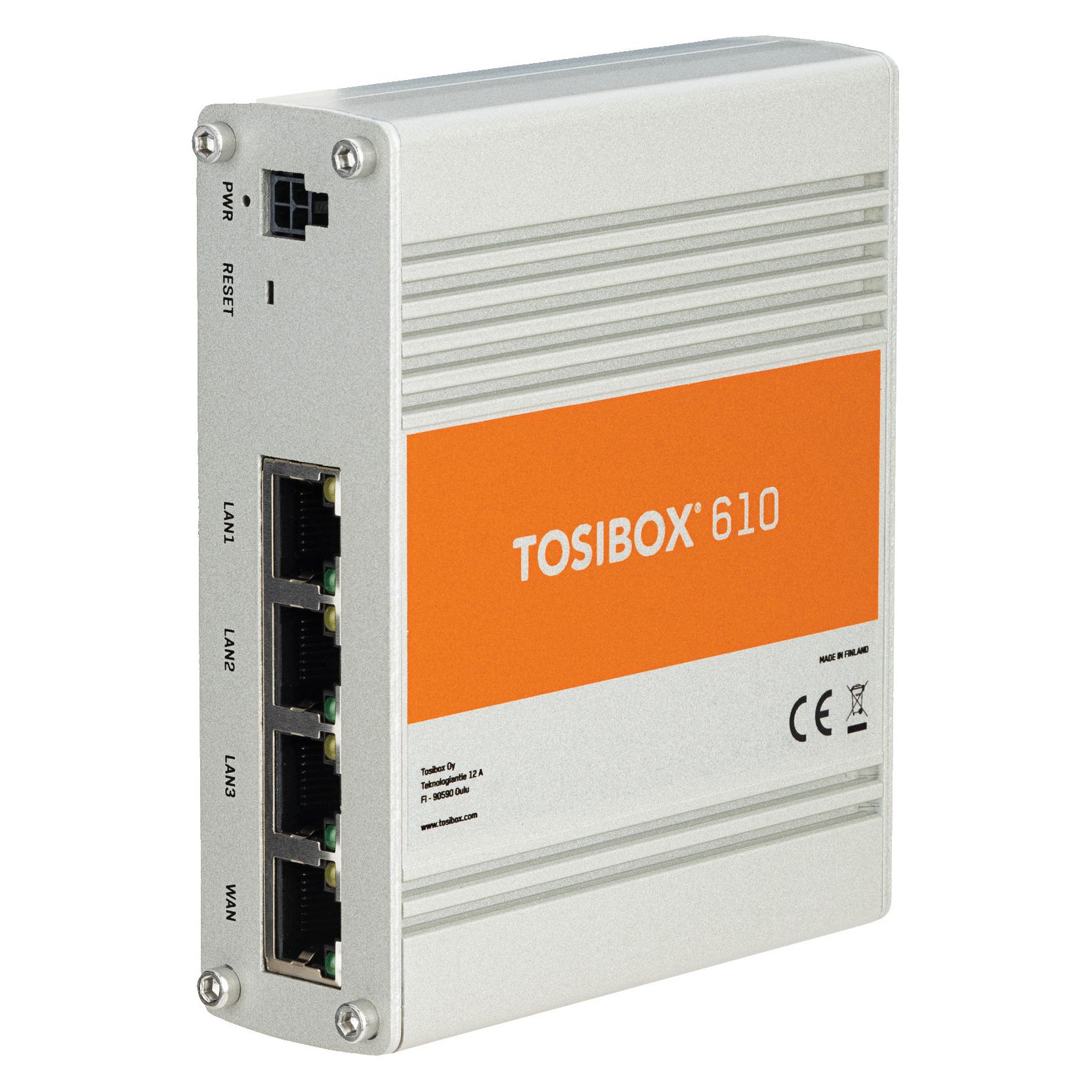 Tosibox 610 WAN, LAN. Throughput 70 Mbit/s. 4 year Perpetual License. (TOSIBOX Lock 610)