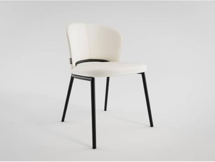 Esszimmerstuhl Design Küchenstuhl Dean Kunstleder schwarz Metallbeine