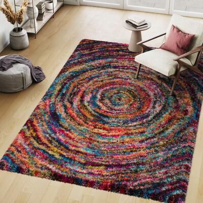 Nuloom Ardelle Colorful Swirl Shag Area Rug