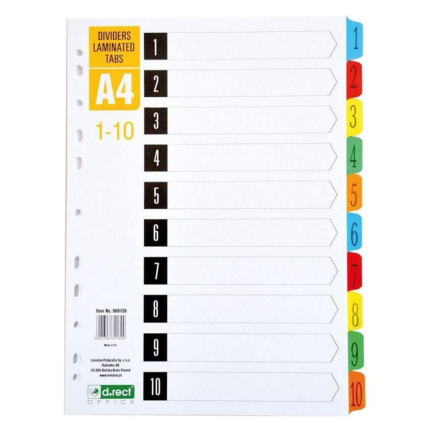D.Rect Kartonteiler 1-10 Register laminiert (41933190)