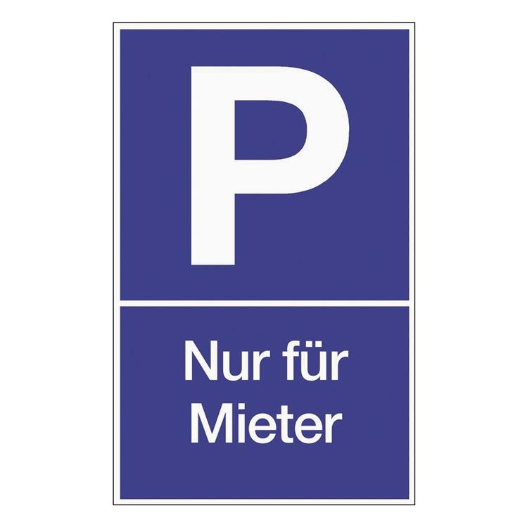 HP Autozubehör Parkplatzbeschilderung Parken für Mieter L250xB400 mm Kunststoff blau/weiss (3000277685)