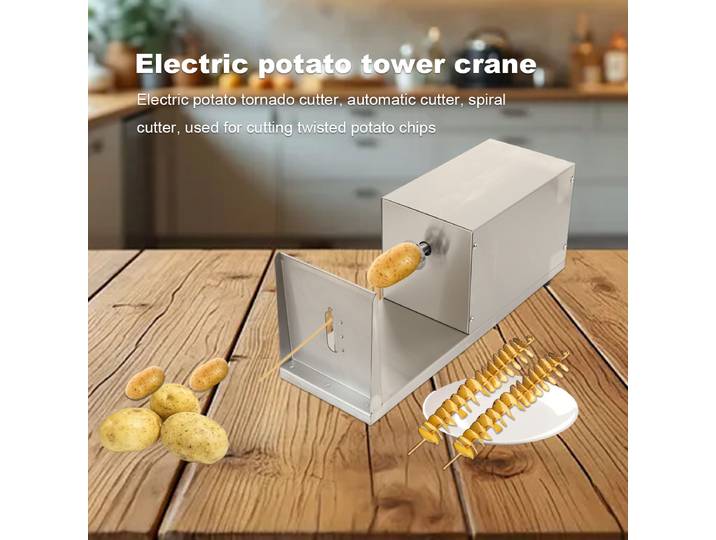 Coupe-pommes de terre automatique en spirale, en acier inoxydable, trancheuse électrique pour pommes de terre, pour faire des tours de pommes de terre, outils de cuisine