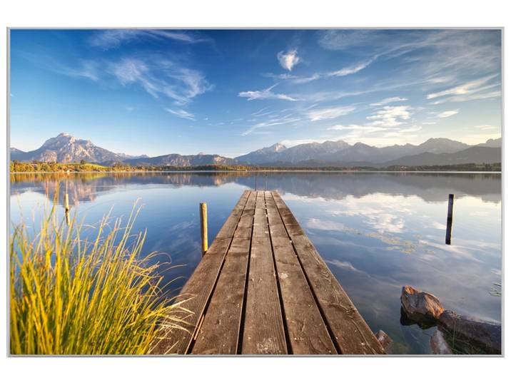 Bild mit Rahmen Steg im Bergsee image LAND
