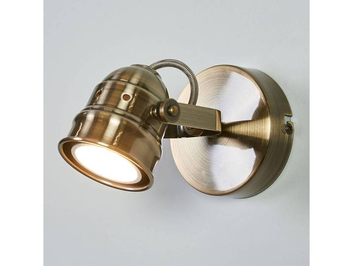 Wandstrahler Leonor Lindby, dimmbar, bronze / altmessing, für Wohn- / Esszimmer, Metall, Antik, Wandleuchte, Wandlampe Innen