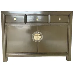 OPIUM OUTLET Asia Möbel Kommode Schrank Sideboard Hochzeitsschrank 33083 schlamm-braun Landhaus-Stil asiatisch chinesisch orientalisch