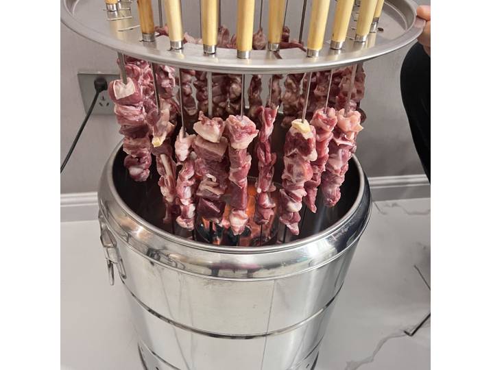 Barbecue portable au charbon de bois en acier inoxydable, fumoir vertical, barbecue sans fumée pour intérieur et extérieur, ensemble complet