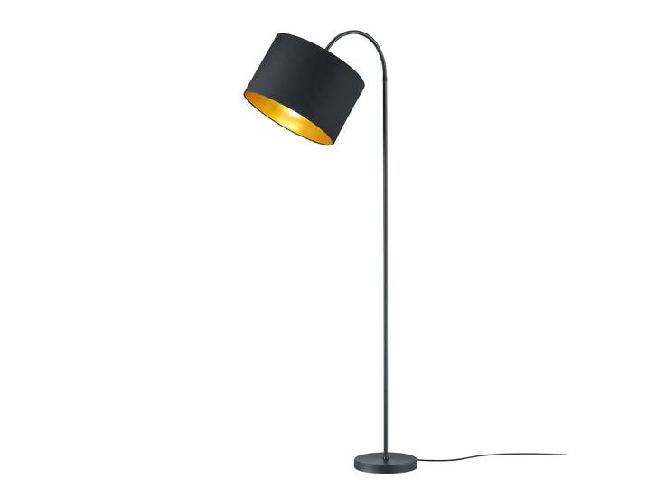 Lampadaire I 35 x 156 x 63cm Noir/Noir/Laiton Coton E27