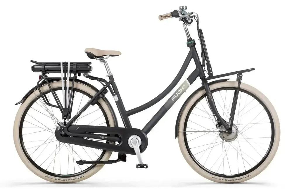 Puch E-Rock N7 - E-Bike - 28 Zoll - 250W Motor - 120 km Reichweite - 7-Gang - 468Wh Akku - Tiefeinsteiger - Schwarz