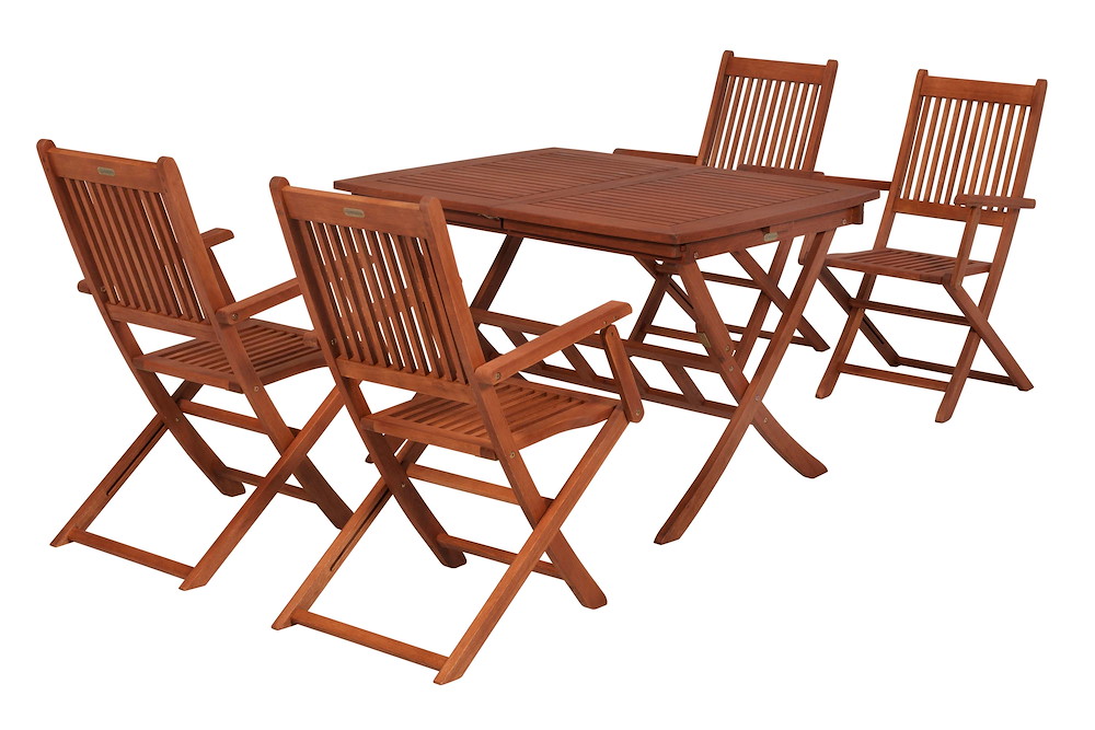 MERXXHANDELS Rio Set 5tlg Eucalyptus Klapptisch 110 (160) x 90 cm 16980293