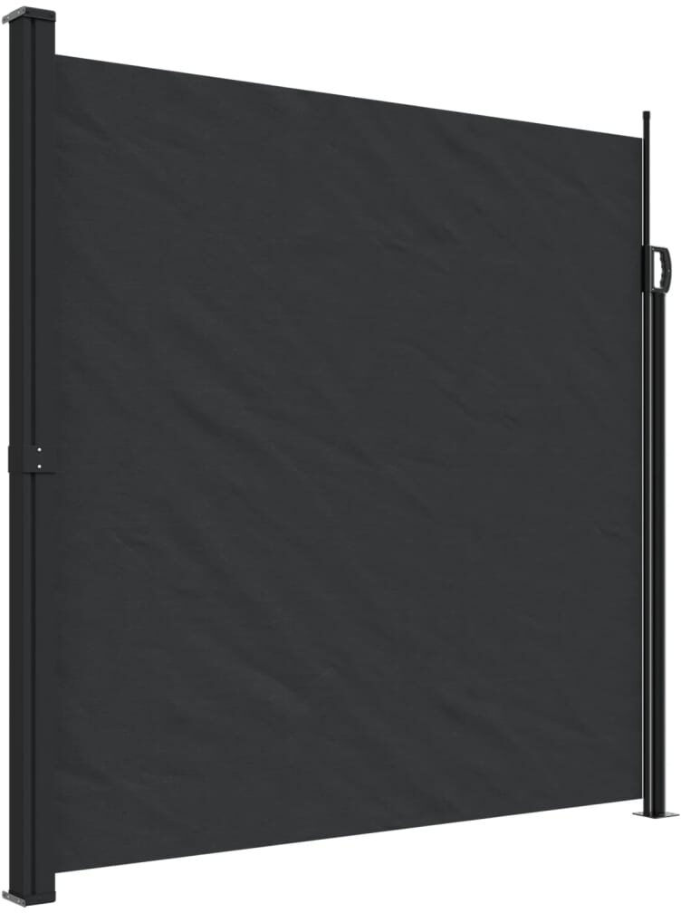 17 Stories Retractable Side Awning Black 200cm H x 600cm W