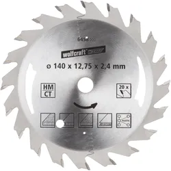 wolfcraft, Sägeblatt, 1 Kreissägeblatt HM, 20 Zähne ø140mm