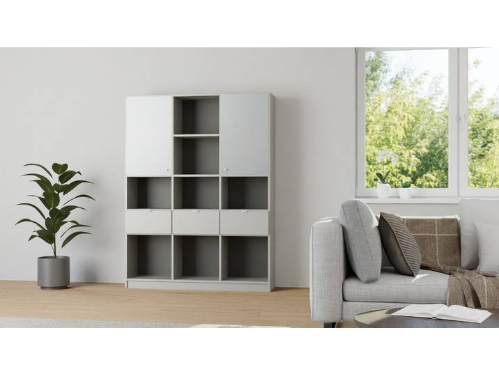 Buffet vaisselier sur mesure Pickawood Mélaminé premium Gris