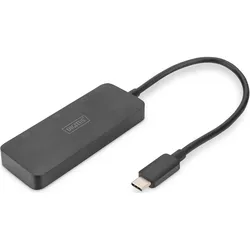 Digitus DS-45334 (USB-C, 3 Ports), Dockingstation + USB Hub, Schwarz