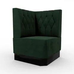 BIG Möbel GmbH Gastro Eckbank Amsterdam | 64x64 cm | Samtstoff in Grün | Diamant