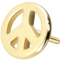 14 Karat Gold Schraubaufsatz mit Außengewinde PEACE-ZEICHEN