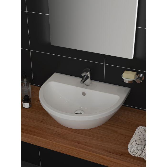 VitrA Integra Handwaschbecken 7065L003-0001 45x36cm, weiß, mit Überlauf/Hahnloch mittig