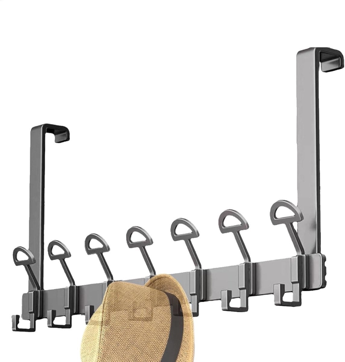 Merkloze Heavy Duty Aluminium Deurhaak met 7 Haken in Grijs