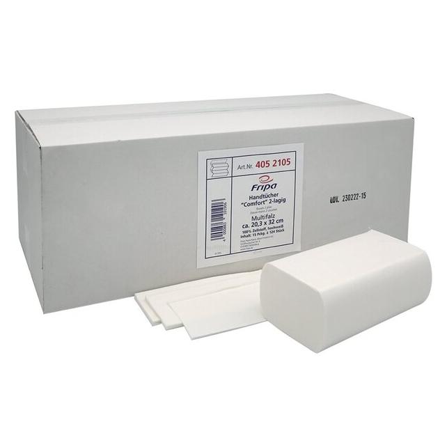 Fripa Falthandtuch 1860ST 2-lag. weiss (15x) (4052105)