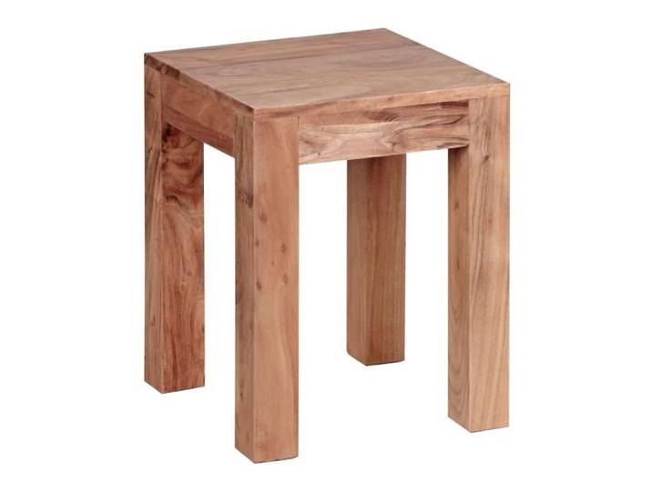 Table basse en bois d'acacia WOHNLING - Style campagnard - Marron foncé - 35 x 35 cm
