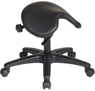 Office Star Products OSP Work Smart' Backless Drafting Saddle-Seat Stool in Black
