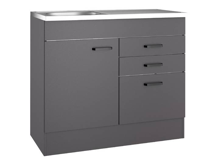Meuble sous évier 1 porte 100 x 50cm Gris/Anthracite