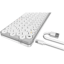 KeySonic KSK-5020BT-S (DE) (DE, Kabellos), Tastatur, Silber, Weiss