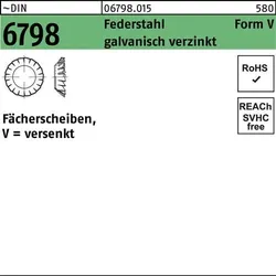 Fächerscheibe DIN 6798 FormV versenkt V 3,2 Federstahl galv.verz. 5000St.