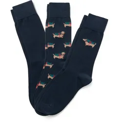 Tchibo - 3 Paar Socken - Herren - Gr. 38-40 - dunkelblau/print