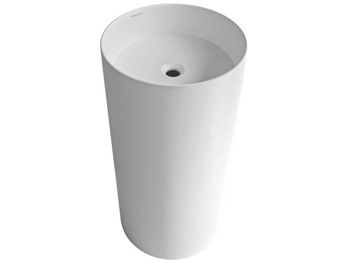 Dieter Knoll Waschbecken, Weiss, Stein, 43.7x86.5x43.7 cm, Made in EU, Permanentablauf notwendig, Waschbecken ohne Überlaufloch, Badezimmer, Waschbecken & Armaturen, Waschbecken