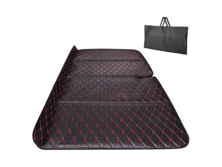 HDRTCBU Auto-Reisebett für Schlafen auf dem Rücksitz Pad verstellbare klappbare Campingmatratze für Outdoor-Reisen(Black Red)